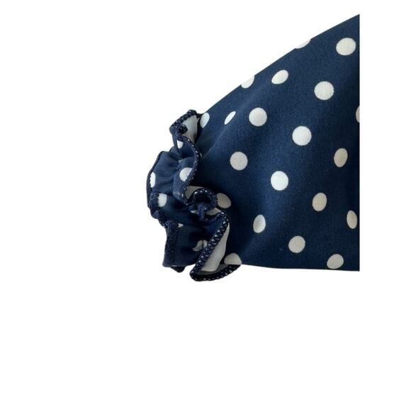 Ruffle Butts Navy Blue & White Polka Dot Long Sleeve Rash Guard 12-18 Month New - Picture 4 of 7